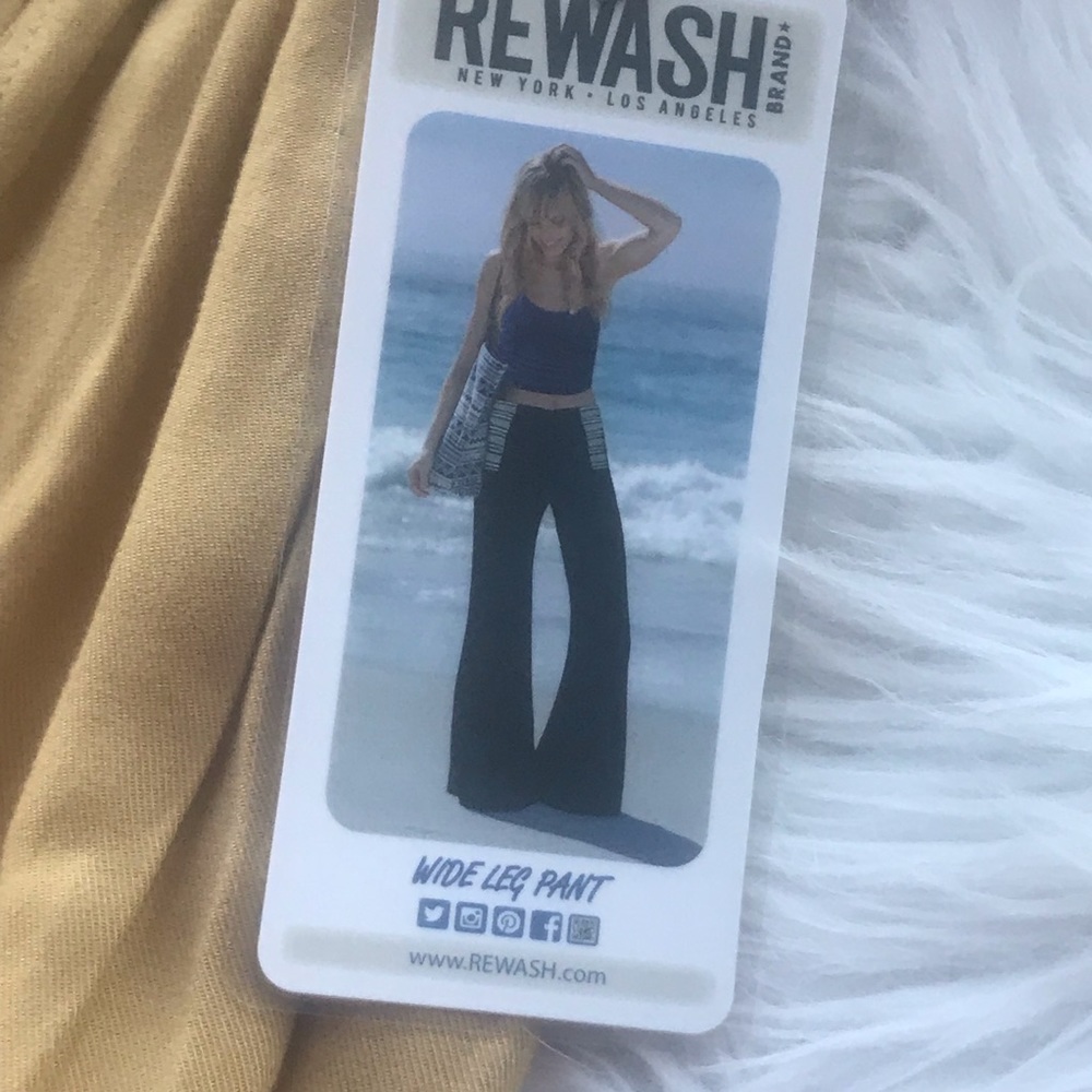 Rewash Gold Smock Waist Wide Leg Rayon Pants L - Picture 4 of 8